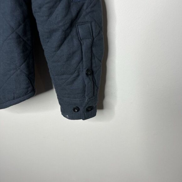 Rainforest Quilted Shirt Jacket Shacket Mens Medium Blue Elbow Patches Outdoors - Picture 5 of 16